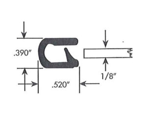 Trim-Lok PVC Lip Guard， Black with 3M Acrylic Foam Tape